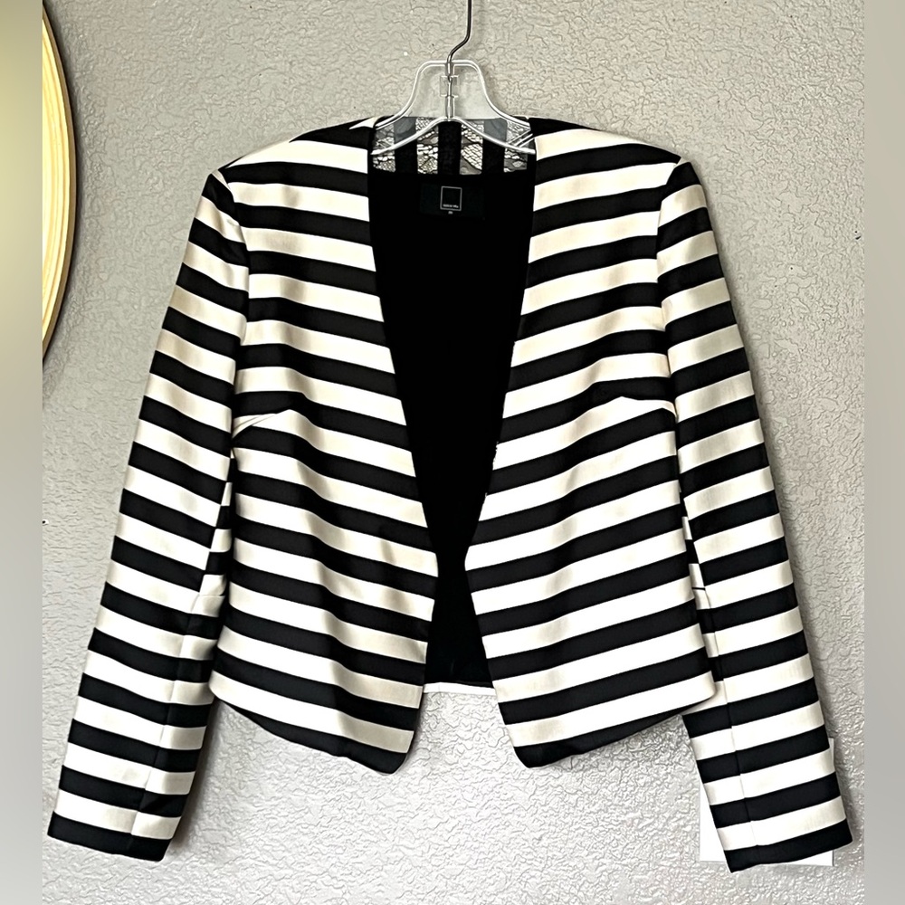 2 PIECES! Dolce Vita Anthropologie Blk/Ivory Striped Blazer W/Matching Cami